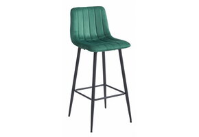 Luxe Fluwelen Barkrukken Set - Design Barstoel met Rugleuning - Donkergroen