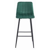 Ergonomische Keukenbarkruk Set - Comfortabele Rugleuning - Donkergroen Fluweel