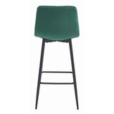 Moderne Barkrukken 2-set - Fluweel - Zwart Frame - Donkergroen