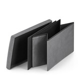 Luxe Fluwelen Opbergpoef Set - 4 Opvouwbare Zitpoefs - Ruimtebesparend - Grijs