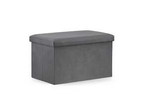 Opbergpoef Set 4-delig - Speelgoed Opbergbox met Zitfunctie - Grijs Fluweel