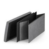 Velvet Zitpoef Set - 4 Luxe Opbergpoefs - Extra Zitplaatsen - Grijs Fluweel