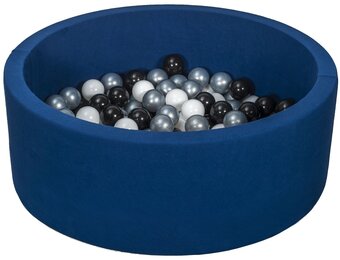 Design Ballenbad Marineblauw/Zilver - Stijlvol Kinderspeelgoed met 150 Ballen