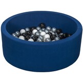 Premium Ballenbad Set - Compleet Cadeau met 150 Ballen in Navy/Zilver