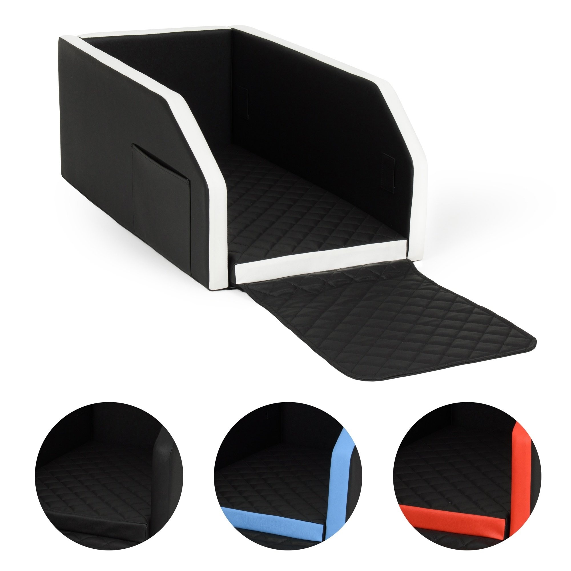 Reisbench Hond Deluxe - Zwart - 55x100cm - Extra Comfort Matras