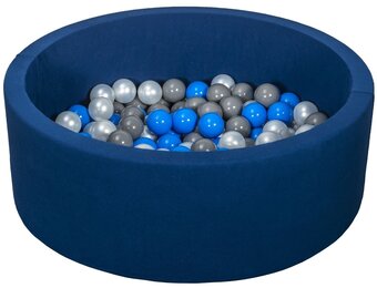 Design Ballenbak Jersey - Luxe Speelhoek Set Marineblauw/Grijs - 90cm