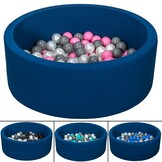 Premium Jersey Ballenbak - Extra Zacht - 150 Ballen - Marineblauw/Parel