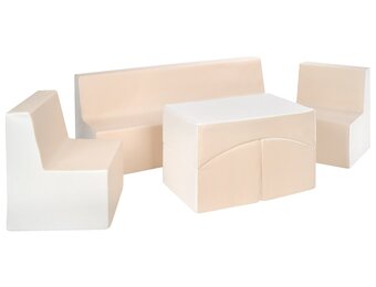 Luxe Design Kindermeubelset - Stijlvolle 4-delige Set - Wit met Cappuccino