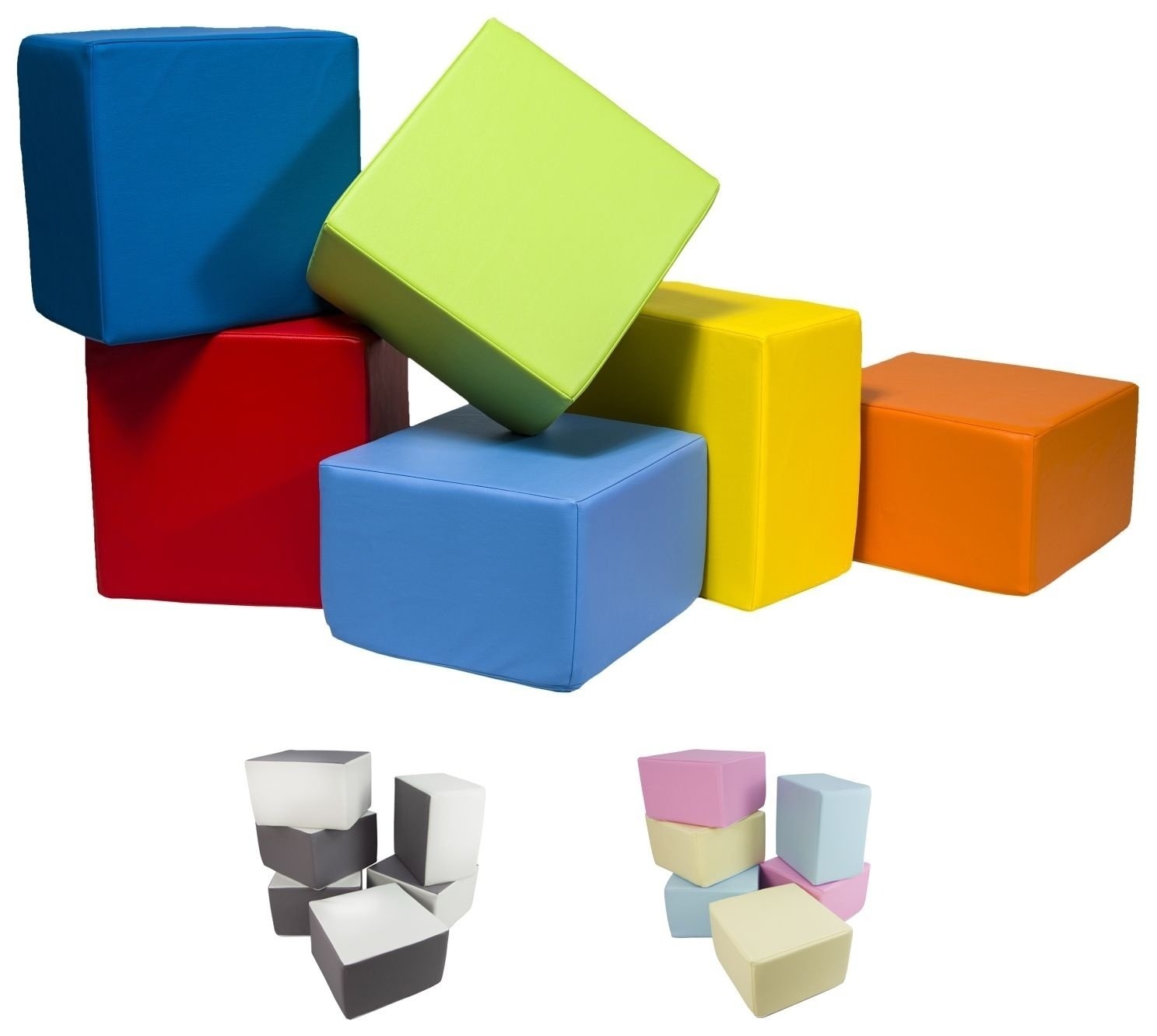 Zachte Speelblokken Set - 6 Multifunctionele Schuimkussens - Duurzaam en Veilig - 40x40x25 cm