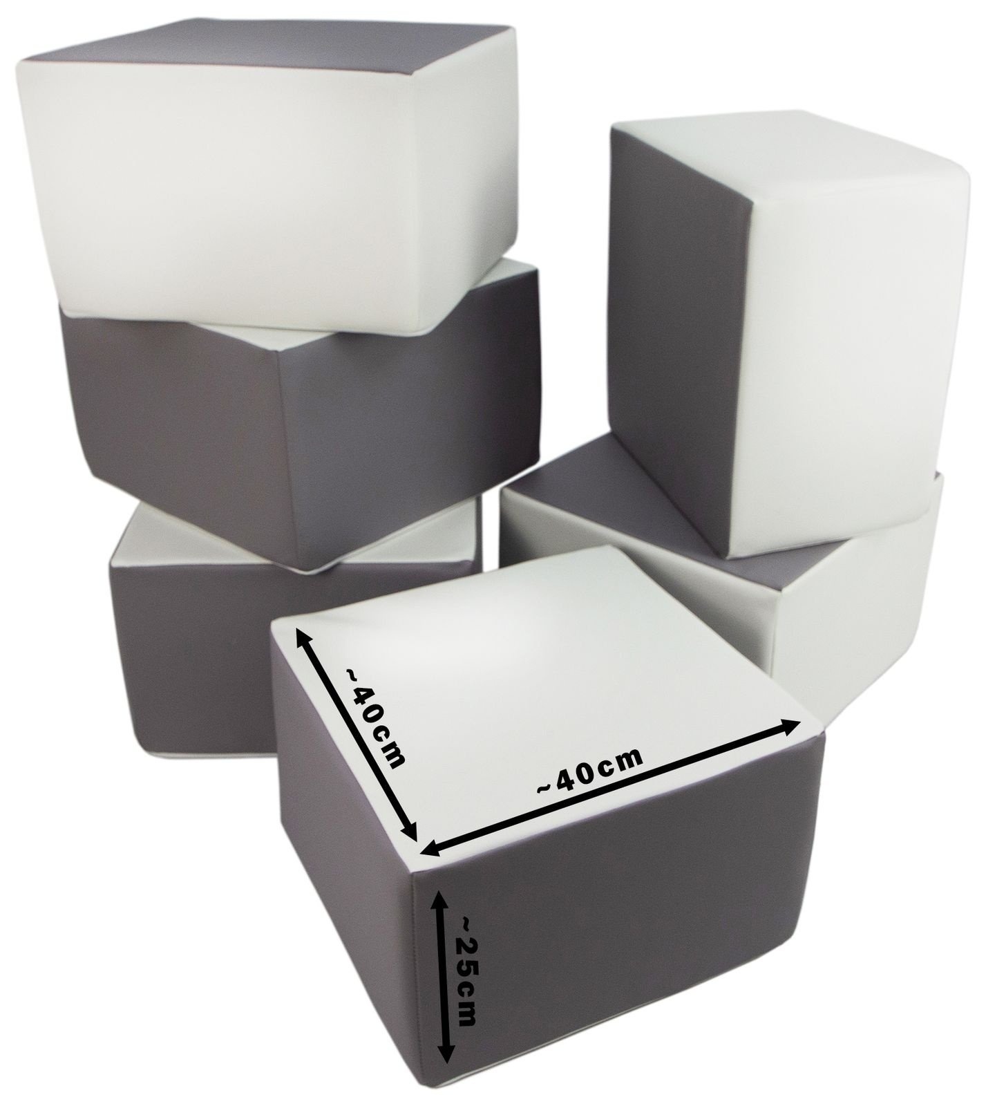 Zachte Speelblokken Set - 6 Multifunctionele Schuimkussens - Duurzaam en Veilig - 40x40x25 cm