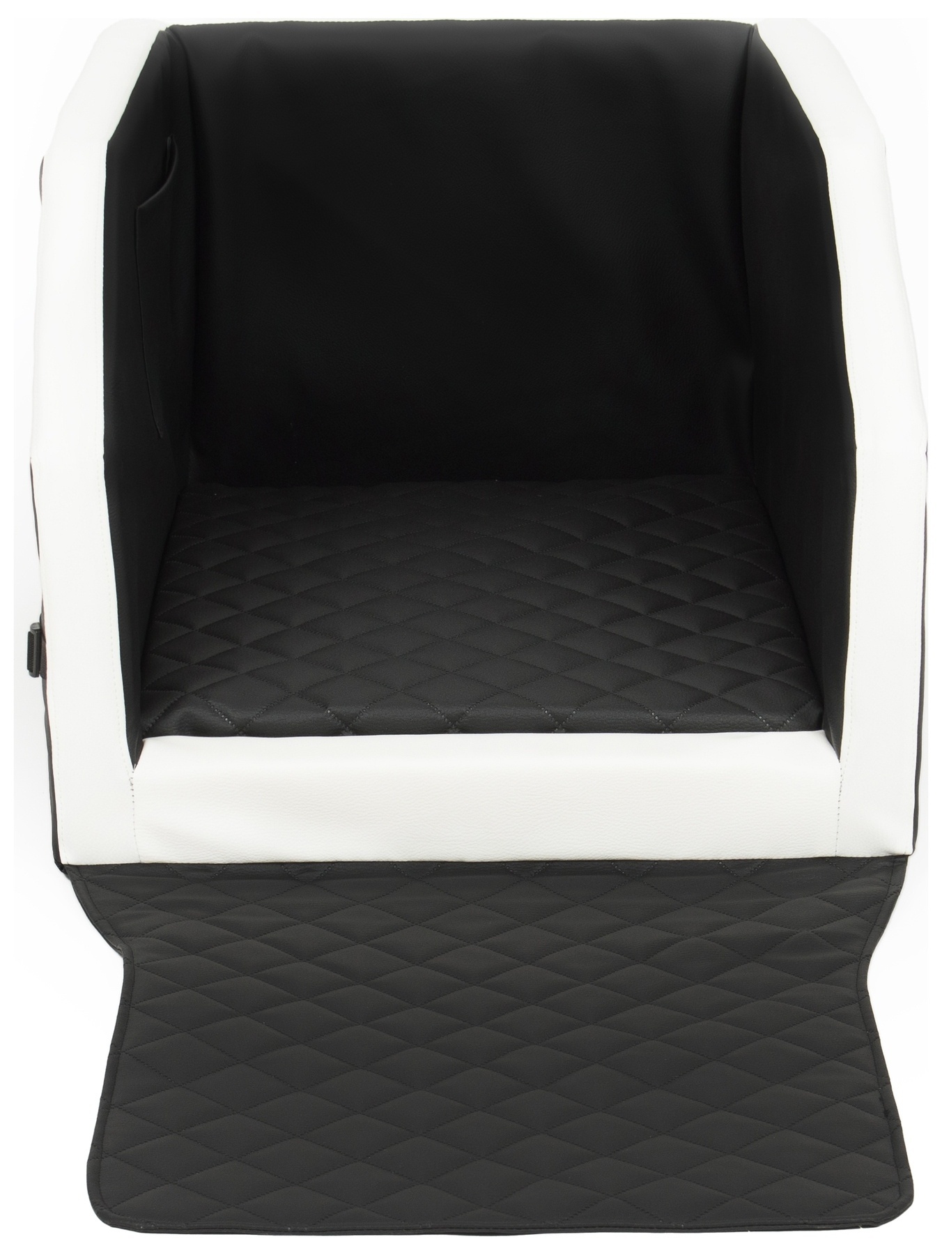 Veilige Auto Hondenbench Premium - Zwart/Wit 55x70 cm met Veiligheidsriem