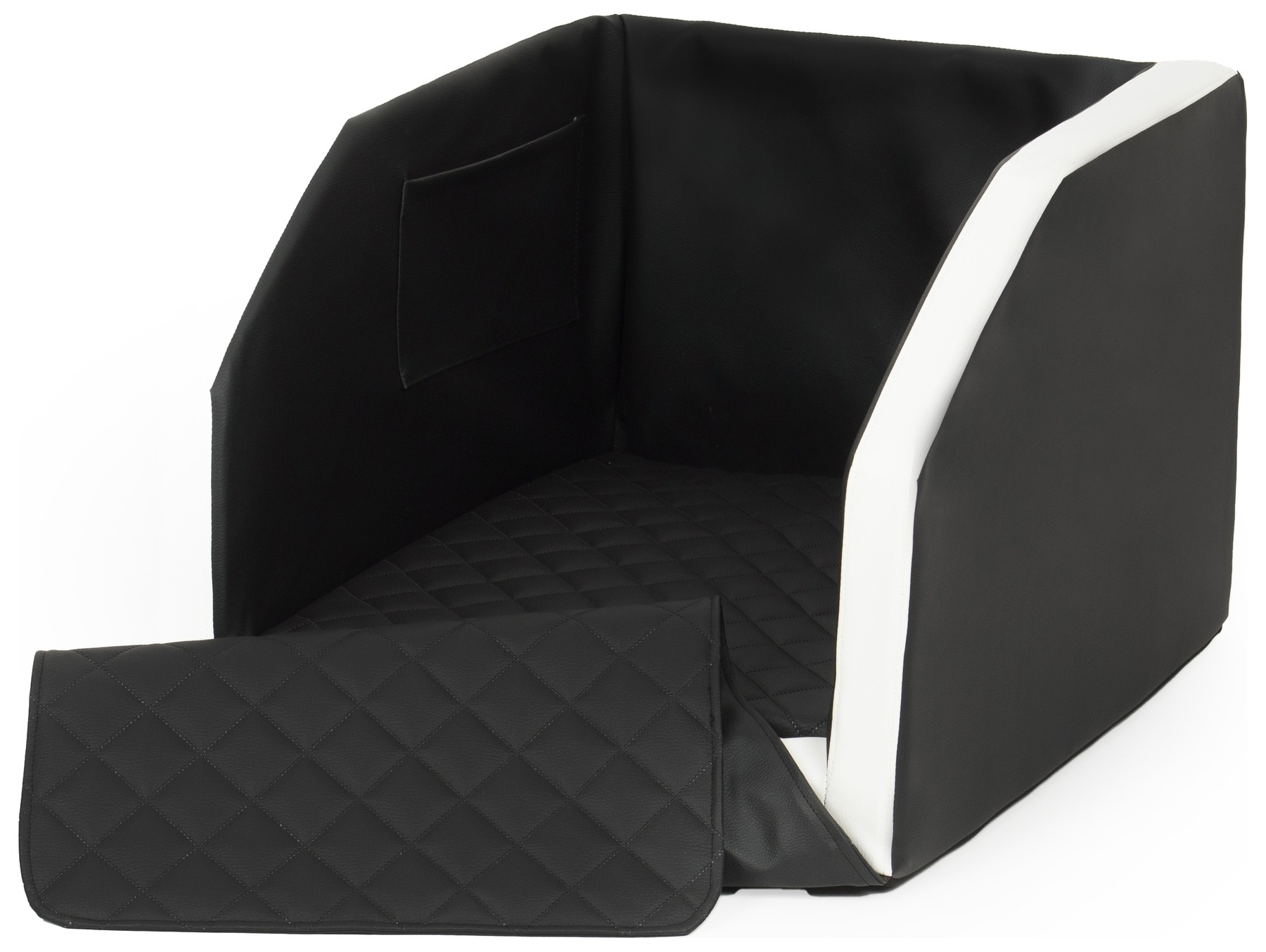Veilige Auto Hondenbench Premium - Zwart/Wit 55x70 cm met Veiligheidsriem