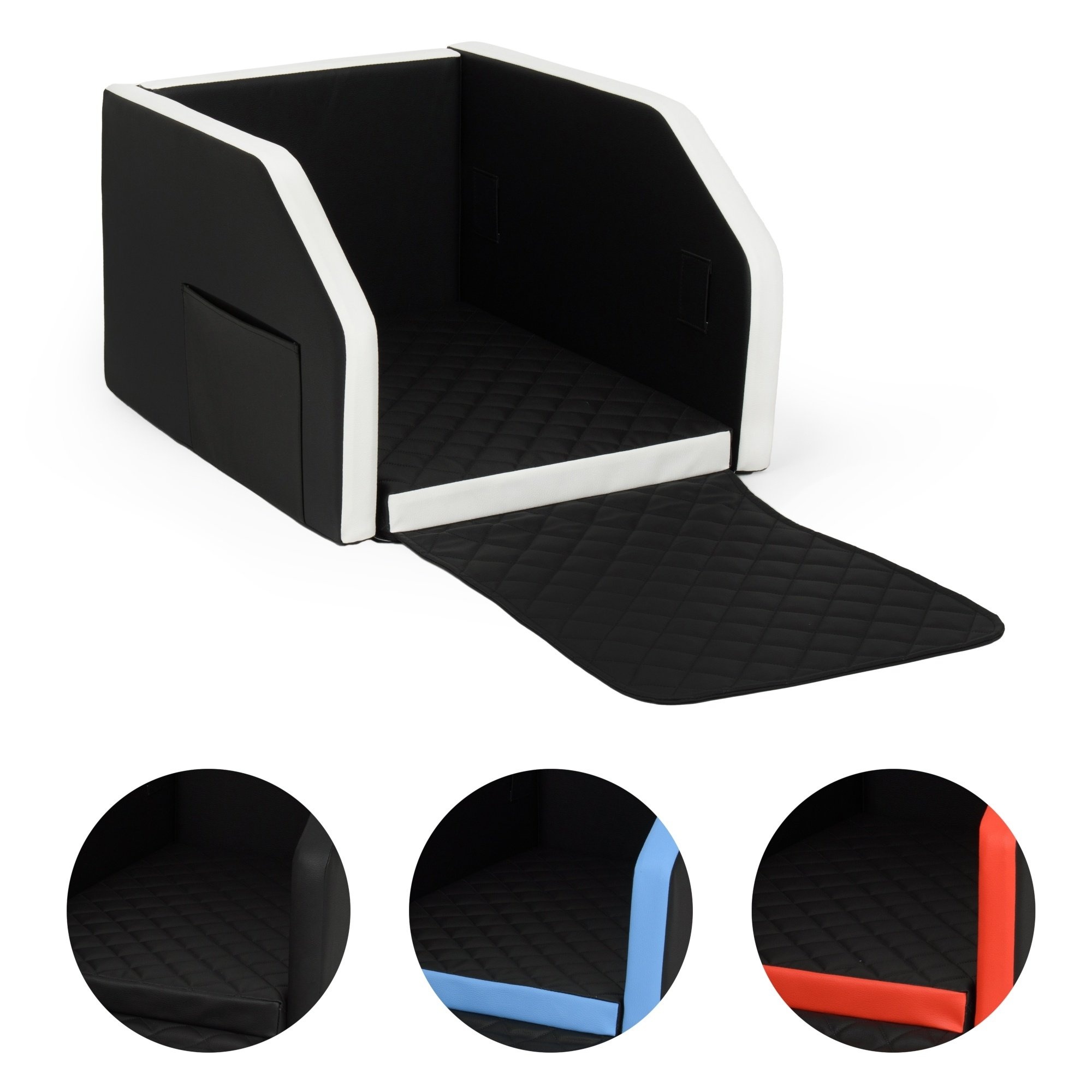 Premium Design Hondenbench - Eco-leer - Zwart - 55x70cm - Inclusief Accessoires