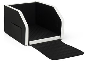 3-in-1 Hondenbench Premium - Auto, Bed & Bench - Zwart/Wit - 55x70cm