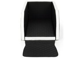 Veilige Auto Hondenbench Premium - Eco-Leder met Veiligheidsriem - 55x100cm