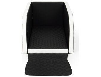 Veilige Auto Hondenbench Premium - Eco-Leder met Veiligheidsriem - 55x100cm