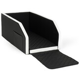 Veilige Auto Hondenbench Premium - Eco-Leder met Veiligheidsriem - 55x100cm