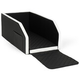 Luxe Comfort Hondenbench - Premium Eco-Leder - 55x100cm - Zwart/Wit