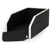 Luxe Comfort Hondenbench - Premium Eco-Leder - 55x100cm - Zwart/Wit
