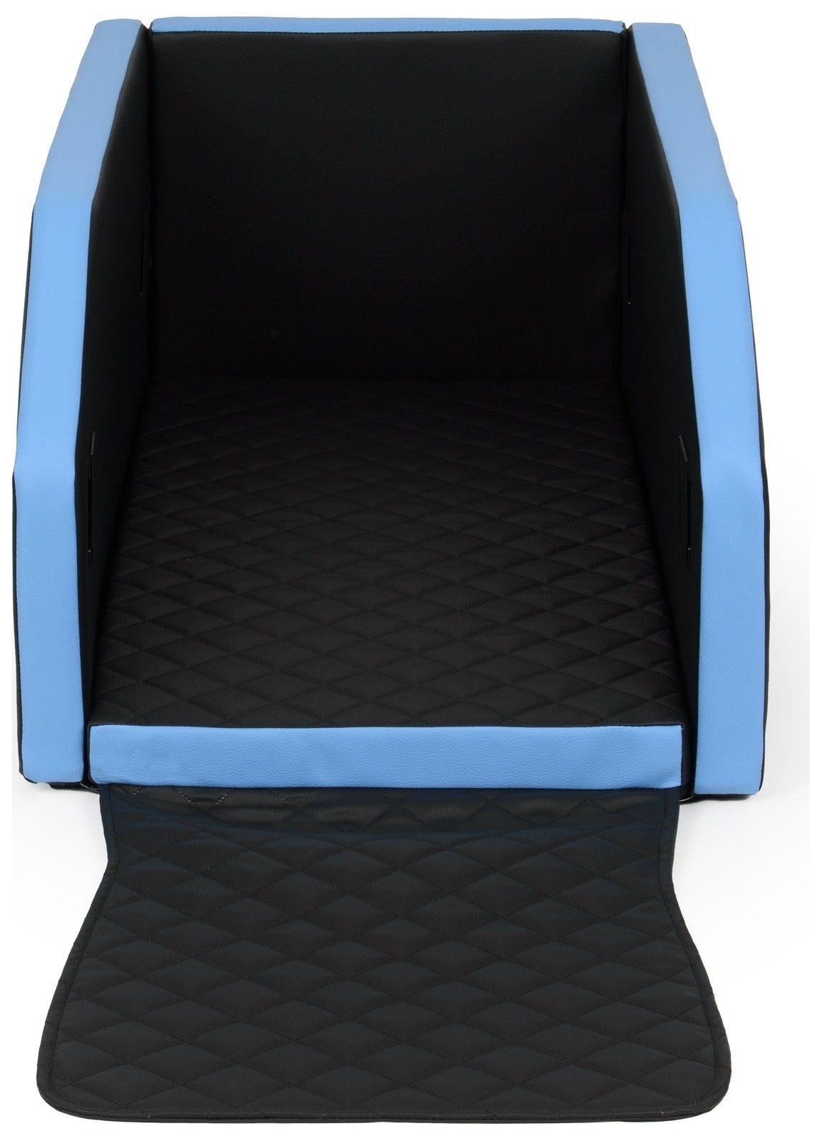 Praktische Autobench Hond - Ook Als Bed - 55x100cm Zwart/Blauw