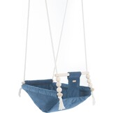 Luxe Baby Schommelstoel - Fluwelen Comfort - Scandinavisch Design in Marineblauw