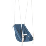 Luxe Baby Schommelstoel - Fluwelen Comfort - Scandinavisch Design in Marineblauw