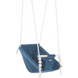Multifunctionele Babyhangmat - Verstelbaar van Lig naar Zit - Marineblauw met Hout