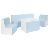 Afwasbare Kindermeubelset - Complete Zithoek 4-delig Wit/Blauw
