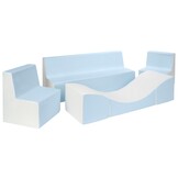Afwasbare Kindermeubelset - Complete Zithoek 4-delig Wit/Blauw