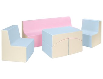 Duurzame Kinderkamerset - Eco-leer Zithoek 4-delig - Pasteltinten
