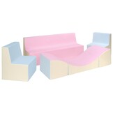 Duurzame Kinderkamerset - Eco-leer Zithoek 4-delig - Pasteltinten