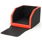 Reishondenbench Deluxe - Veilig op Vakantie - 55x70 cm Zwart/Rood