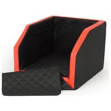 Reishondenbench Deluxe - Veilig op Vakantie - 55x70 cm Zwart/Rood