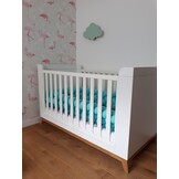 Veilige Bedbumper Turquoise - Handgemaakt - Gecertificeerd Kindveilig - 350 cm