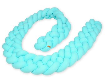 Duurzame Bedrandbeschermer - Turquoise - Wasbaar - Handgemaakt - 350 cm