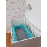 Multifunctionele Bedbumper - 3-in-1 Gebruik - Turquoise - 350x25 cm