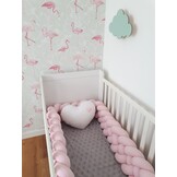 Veilige Bedbumper Baby - Lichtroze - Wasbaar - 3,5m Bescherming