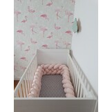 Premium Bedbumper - Knoopdesign - 350cm - Perzik - Handgemaakt