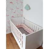 Premium Bedbumper - Knoopdesign - 350cm - Perzik - Handgemaakt