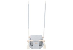 Luxe Baby Schommelstoel - Handgemaakt Design - Zilver Velours