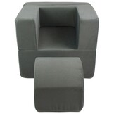 Comfortabel Peuterbankje - Zachte Kinderstoel met Ligstand - Grijs