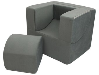 Verstelbaar Kinderfauteuilje - Meegroeibankje tot 8 jaar - Grijs