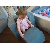 Verstelbaar Kinderfauteuilje - Meegroeibankje tot 8 jaar - Grijs