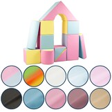 Kindveilige Zachte Bouwblokken - Speelhoek Set 11-delig - Duurzame Bekleding - Wit/Pastelblauw