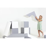 Kindveilige Zachte Bouwblokken - Speelhoek Set 11-delig - Duurzame Bekleding - Wit/Pastelblauw