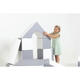 Kindveilige Zachte Bouwblokken - Speelhoek Set 11-delig - Duurzame Bekleding - Wit/Pastelblauw