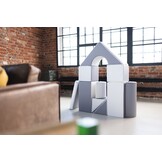 Kindveilige Zachte Bouwblokken - Speelhoek Set 11-delig - Duurzame Bekleding - Wit/Pastelblauw