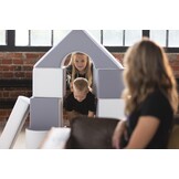 Kindveilige Zachte Bouwblokken - Speelhoek Set 11-delig - Duurzame Bekleding - Wit/Pastelblauw