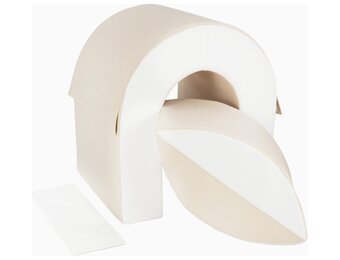 Zachte Speelblokken voor Kinderkamer - Veilig Speelsysteem - 65cm - Wit/Cappuccino