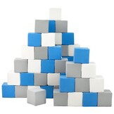 Professionele Schuimblokken Set - 45 Wasbare Bouwstenen voor Kinderopvang - Wit/Blauw/Grijs